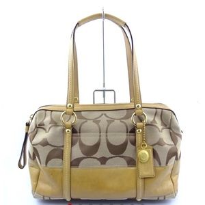 Coach Signature Canvas Mini Boston Satchel